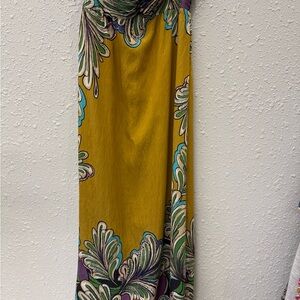 Floral Maxi Dress in Mustard and Teal